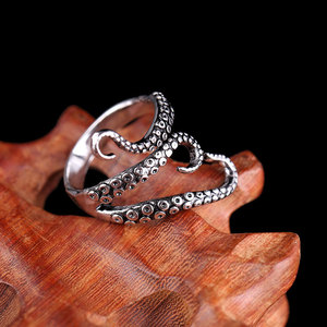 Bagues ajustables tendance SC avec animaux, bijoux pour femmes, style rétro, argent antique, chat porte-bonheur, dinosaure, serpent, grenouille, bagues pour femmes et hommes - Product Image 6
