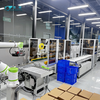 Système de palettisation automatisé flexible avec robot collaboratif à charge utile élevée et vision 2D pour l'industrie chimique et les boissons, à changement rapide