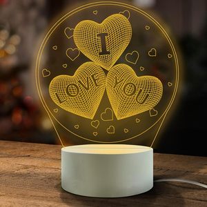 3D Illusion <b>LED</b> Modern DIY <b>Night</b> <b>Light</b> Creative Cartoon Mini Warm Acrylic Dimmable USB Recharge Bedroom Table Desk Lamp - Product Image 1