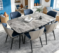 Table à manger classique nordique de luxe élégante avec pieds en métal pour maison moderne, salon, hôtel, école, villa, meubles durables pour la maison