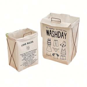 Sac à linge réutilisable avec logo personnalisé, panier à linge de voyage pour hôtel, grande capacité, panier de rangement pour vêtements - Product Image 1