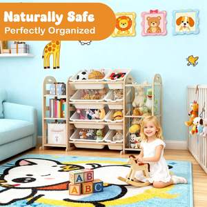 Organisateur de rangement pour jouets en bois, organisateurs de jouets avec rangement pour animaux en <span class=keywords><strong>peluche</strong></span>, étagère de rangement pour jouets - Product Image 5