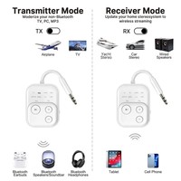 Transceptor de Audio Bluetooth con Chip Qualcomm, AptX y AptX-LL, Conexión Simultánea a 2 Dispositivos para Avión