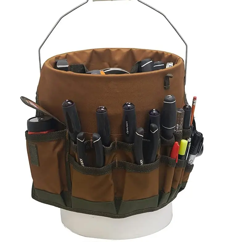 حقيبة أدوات بسعة كبيرة محمولة متينة متعددة الجيوب للحديقة مجموعة حقيبة دلو محمولة للحديقة
