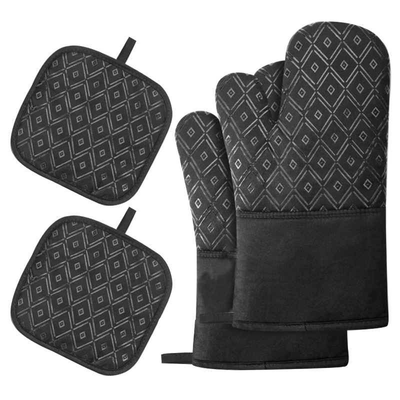 30cm silicone noir diamant plaid 4 pièces ensemble