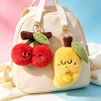 Stylo gel personnalisé en peluche avec pendentif, porte-clés amusant cerise mangue, papeterie étudiante, anti-stress, breloque de sac en forme de fruit, petit ornement suspendu