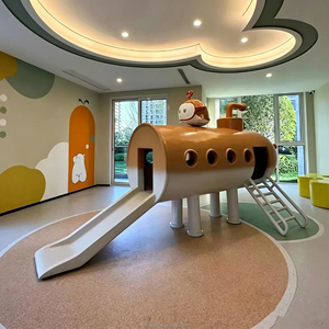CA012 Casita de Juegos Infantil con Forma de Fruta, Tobogán, Red de Escalada, Balancín, Equipo de Diversión para Niños en Interiores - Product Image 4