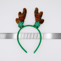 Serre-tête de Noël en peluche avec bois de cerf, décoration pour cheveux, vente en gros, pour fête d'enfants, boucle de tête en plastique, motif élan