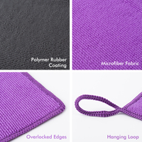 Serviette de lavage auto en microfibre absorbante, réutilisable, écologique, à pH équilibré, avec revêtement en caoutchouc polymère rayé pour le detailing automobile