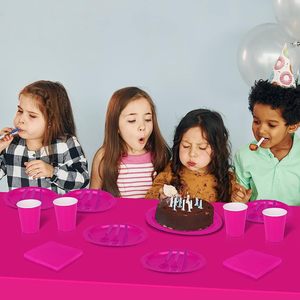 Vajilla de plástico Vajilla desechable con tazas Cuchara Tenedor Platos Cubierta de mesa Juego completo para fiesta de cumpleaños - Product Image 2