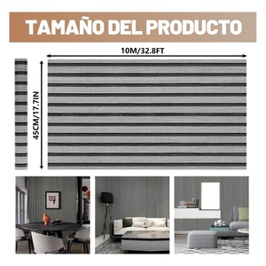 Papel Tapiz Autoadhesivo 3D con Diseño de Madera, Revestimiento Decorativo para Pared de 10m x 45cm, Fácil de Instalar - Product Image 2