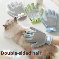 Gants de toilettage pour chats et chiens, ensemble brosse et peigne pour enlever les poils d'animaux, outil de massage, accessoire de bain, fournitures pour animaux de compagnie