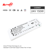 Fuente de Alimentación LED para Gabinetes, CE/CB 150W PF0.95, Puerto DuPont, PFC, 200-240VAC-24VDC, IP20, Voltaje Constante