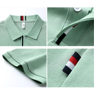 Men's Short Sleeve Polo Shirt Solid Color Cotton Polyester Blend Sun Protection Work Wear 230g Heavyweight Customizable - Product Image 5