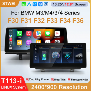 STWEI 2026 Nouveau Système Linux 12,8 pouces Résolution 2400x900 Pour BMW Séries 3/4 M3 M4 F30 F34 F36 CarPlay Sans Fil Auto KSW Slim - Product Image 2