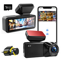 Nuevo Modelo 2026, Cámara para Auto DVR 4K HD, Grabación Dual Delantera y Trasera, WiFi 5G, GPS, Visión Nocturna, 170° °   Gran Angular