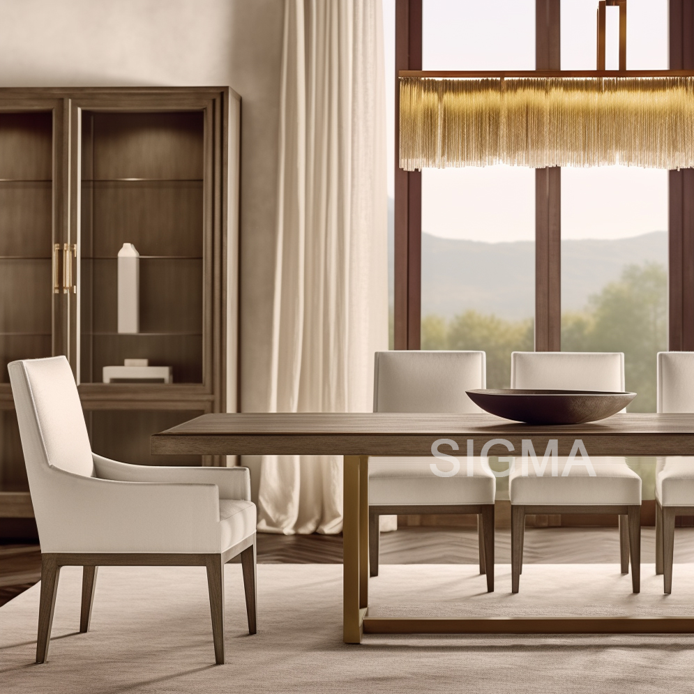 Luxury Dining Table Set Dining Room Furniture Metal Base Extendable Table