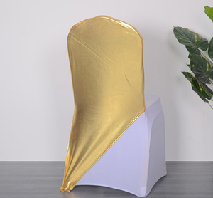 Bright Golden Metallic <strong>Half</strong> <strong>Chair</strong> <strong>Cover</strong> One Leg Bands for Wedding Event Party Decoration Durable Spandex for Hotel Banquet <strong>Chair</strong> - Product Image 2