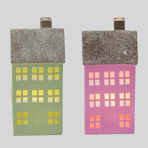 Noël nordique LED en céramique petite <span class=keywords><strong>maison</strong></span> ornement créatif bureau atmosphère lumière chambre d'enfants Style créatif numéro forme - Product Image 6