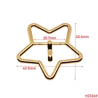 Gesper Sabuk Bentuk Bintang 20.7mm Desain Baru Populer Bahan Zinc Alloy Gesper Dekoratif Sabuk Pabrik Kustom Gesper Logam untuk Sabuk