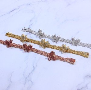 Bracelet de cheville diamant pour femmes, chaîne à maillons cubain, bijoux de cheville papillon, breloque - Product Image 2