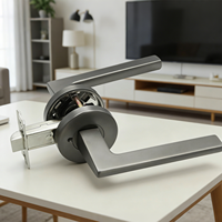 Poignée de porte OEM style moderne gris canon de fusil en acier inoxydable 201/304, ensemble de serrures d'intérieur de haute qualité pour hôtel et salle de bain, à déverrouillage rapide