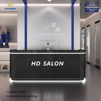 Comptoir de réception moderne minimaliste en acier inoxydable, table de bar, comptoir de caisse, salon de coiffure, restaurant, salle de sport, vêtements