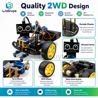 Kit de voiture robot 2 roues motrices pour enfants, voiture robotique STEM à construire soi-même avec évitement d'obstacles par ultrasons, suivi de ligne, apprentissage du codage LTARK-41