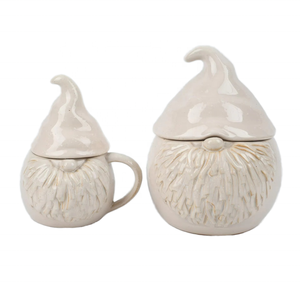 Tarro de cerámica para velas con tapa, diseño de gnomos, hecho a mano, contenedor decorativo navideño para hacer velas y decoración del hogar - Product Image 5
