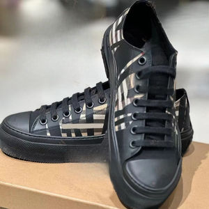 Black classic check pattern lace-up walking <b>shoes</b> with rubber soft soles, comfortable and casual <b>shoes</b>, luxurious men's <b>shoes</b> - Product Image 2