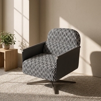 Fauteuil individuel de style mid-century moderne, rembourré en similicuir écologique, avec rembourrage en éponge haute densité, pour hôtel, OEM ODM
