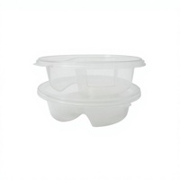 Récipient de sauce à clapet rond en à 2/3 compartiments tasse de sauce soja wasabi jetable pour emballage à emporter de sushi
