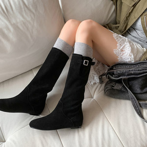 Nuovi Arrivi 2026: Stivali Invernali da Donna in Pelle Scamosciata Comodi e Classici con Fibbia sulla Parte Superiore del Gambaletto - Product Image 5