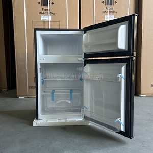 Black Two Door US 110V Small <b>Refrigerator</b> Apartment Freezer <b>Refrigerator</b> Unit With Light Household Beverage Cabinet Rapid Freeze - Product Image 5