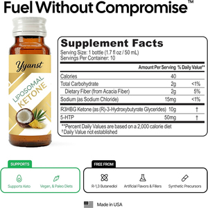 Bebida líquida oral de alta calidad con etiqueta privada, a base de cetonas liposomales y fibra, reduce la grasa, apoya el metabolismo y la salud. - Product Image 2