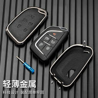 Pour Cadillac CT4 CT5 LYRIQ porte-clés housse de Protection complète porte-clés étui pour Chevrolet Corvette C8 coque métallique