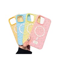 Coque de téléphone magnétique deux-en-un en TPU de qualité supérieure, style coréen, rose doux, motif floral, pour iPhone 16/17