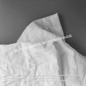 Chiffons en coton industriels pour le nettoyage, chiffons blancs en coton 100% absorbants pour le nettoyage industriel - Product Image 4