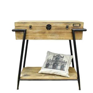 Luckywind-muebles decorativos modernos para el hogar, mesa lateral <span class=keywords><strong>de</strong></span> madera, pies y maletero, con armario <span class=keywords><strong>de</strong></span> hierro antiguo para sala <span class=keywords><strong>de</strong></span> estar - Product Image 1