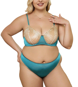 Profondo amore 2 pz Set Sexy trasparente blu trasparente collant XXL/XXL/XXXL taglie lucido onda biancheria intima per le donne più grandi casse - Product Image 2