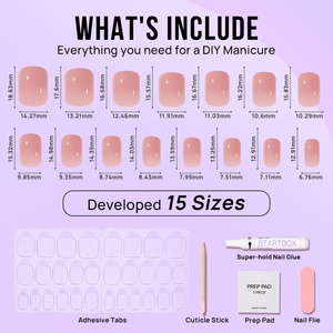 Hot Selling 15sizes Soft Gel Press on Nails Short Square Fake Nails Press on Solid Color Handmade Designed Artificial Press Nail - Product Image 5