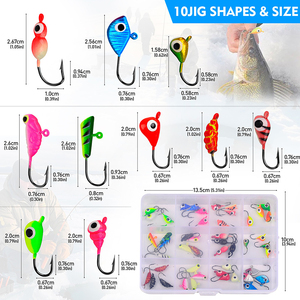 Ensemble de 48 micro-hameçons lumineux pour la pêche sur glace en hiver, hameçons pour vers de soie, pupes, racines, <span class=keywords><strong>mini</strong></span>-appâts pour la pêche au panfish, au crappie et à l'achigan - Product Image 3