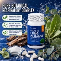 Capsules de nettoyage pulmonaire avancées de qualité supérieure certifiées GMP, marque privée OEM ODM, avec Quercétine