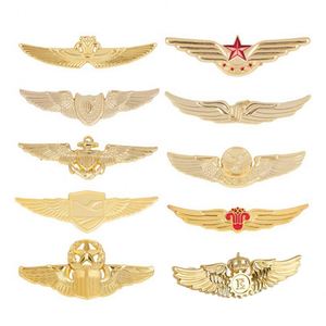 High Quality logo Custom Design Embossed 3d Enamel <b>Pins</b> Gold Plating Engraved Airline wings Metal Badge for Clothing - Product Image 1