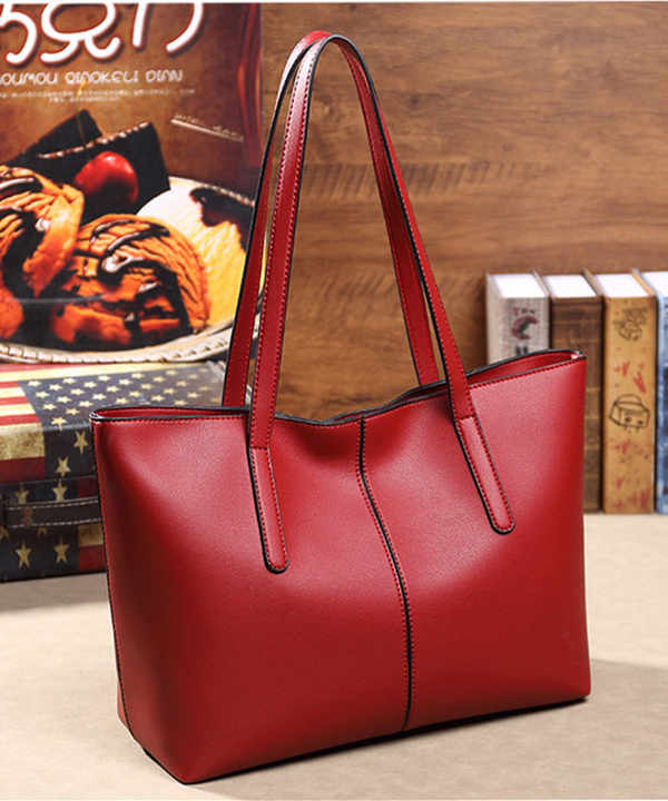 classic good price hot selling pu handbags tote bags bulk wholesale simple leather woman handbags for office