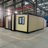Maison modulaire préfabriquée en acier extensible à 4 chambres, conteneur pliant à double aile en panneaux sandwich, contemporaine, pour extérieur, 20 pieds