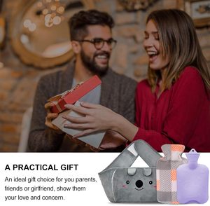 Bolsa de Agua Caliente de Goma de 1000ml al por Mayor, Botella de Agua Fría y Caliente con Funda de Felpa Suave para la Cintura - Product Image 5