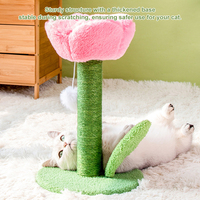 Vente en gros usine : Arbre à chat en fausse fourrure, griffoir en forme de tulipe, tour pour chat, lit pour chat épais et amovible en forme de fleur, en carton