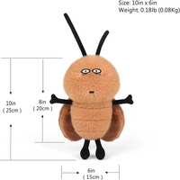 7399 Peluche de cafard unique de style dessin animé avec des ailes, jouets farces, cadeaux d'Halloween pour enfants, poupées de nuisibles amusantes, peluche de cafard