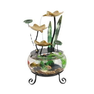 Fuente de agua para acuario con diseño de loto de 19x19x36cm, fuente moderna de escritorio para decoración de sala de estar y entrada. - Product Image 3